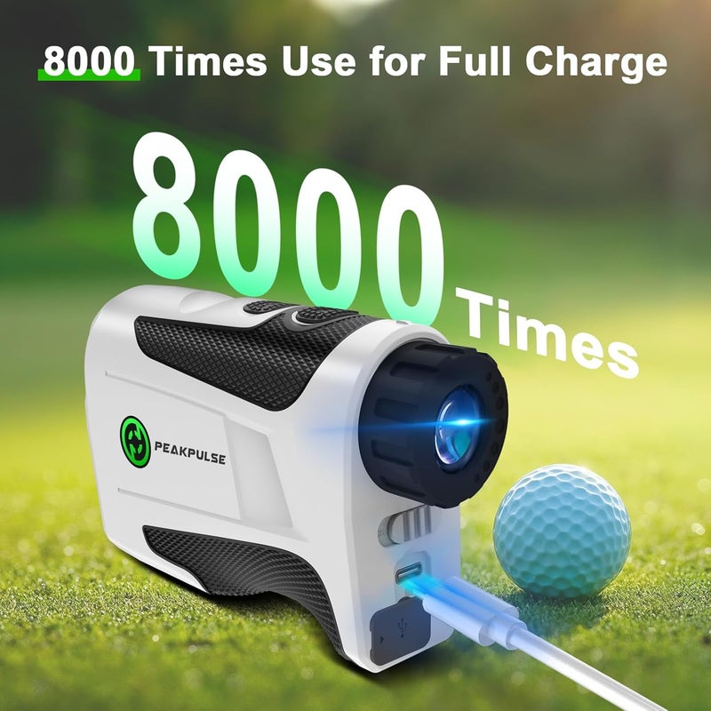 PEAKPULSE 1200 1700 Yards Golf Rangefinder Slope Magnetic Rechargeable 6X Magnification Laser Distance Range Finders Flag Pole Locked Vibration Golfer Accessories - Image 3